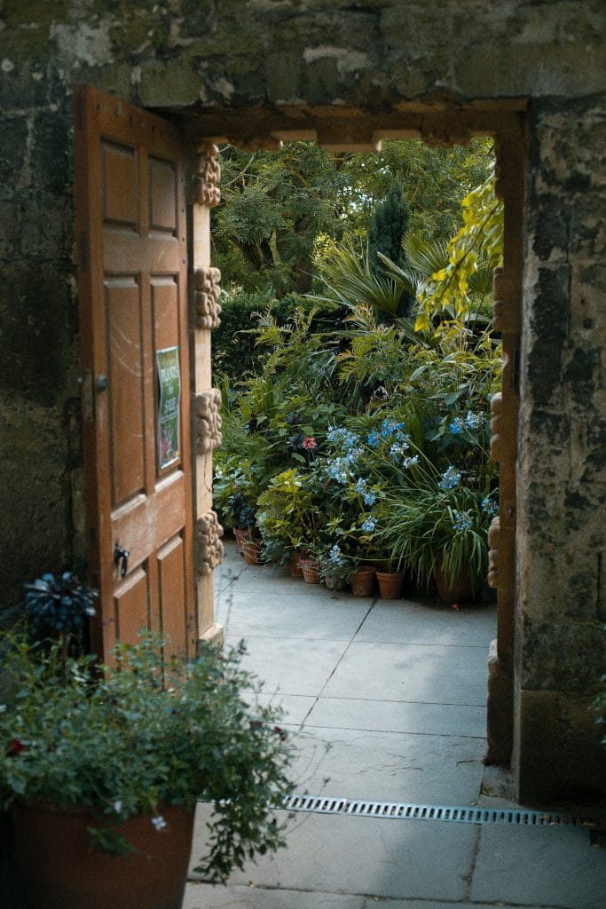 Open door into a garden