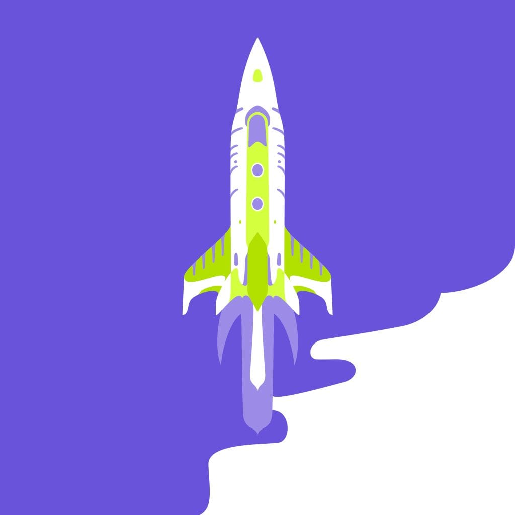 Illustration of a rocket taking off